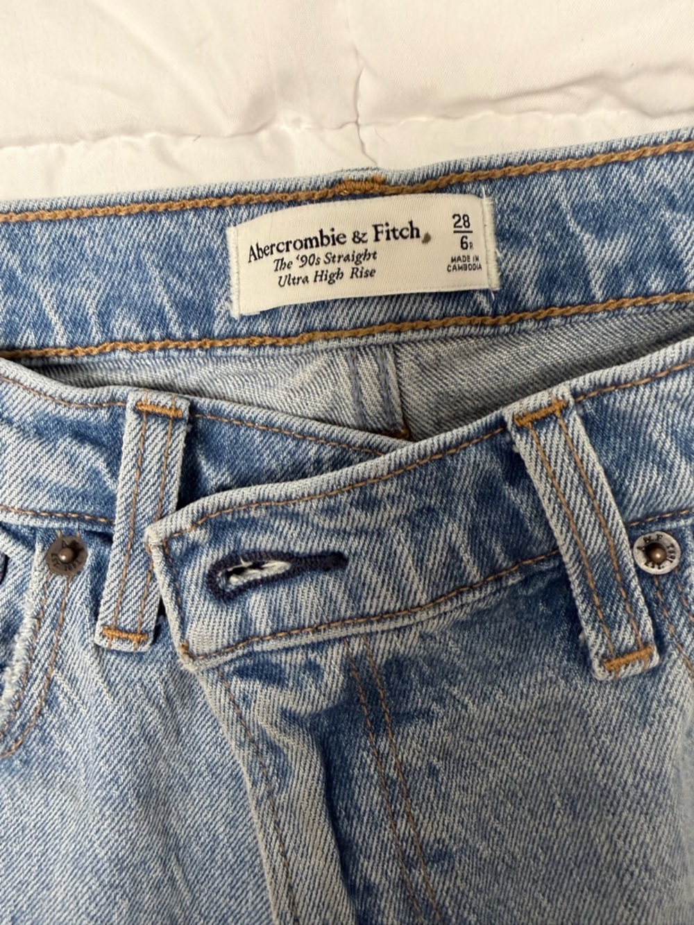 Abercrombie & Fitch Light Blue High-Rise Straight Jeans